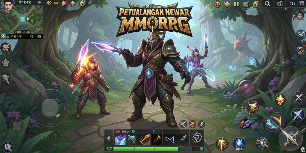 Gameplay seru 555ZK menunjukkan petualangan pemain di dunia MMORPG.