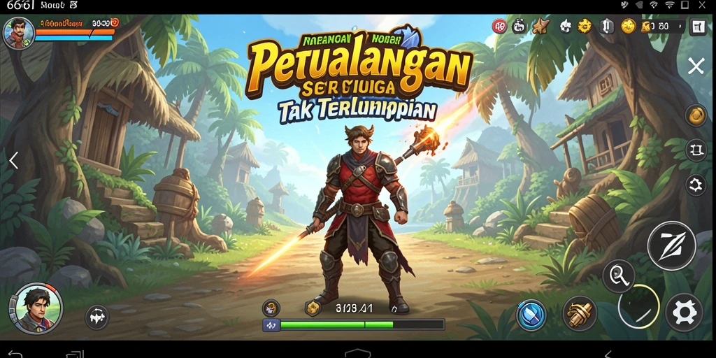 Screenshot menunjukkan aksi seru dalam gameplay Adventure 666I.