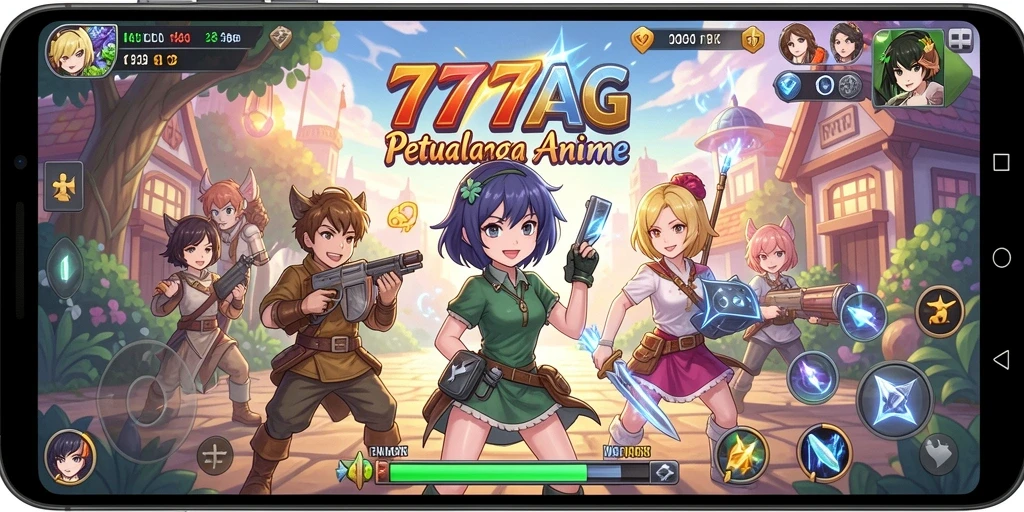 Tampilan gameplay menarik dalam dunia Anime 777AG.