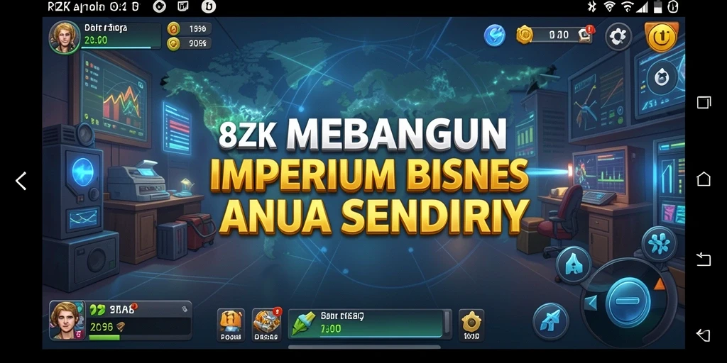 Screenshot gameplay 8ZK yang menampilkan pengelolaan bisnis.
