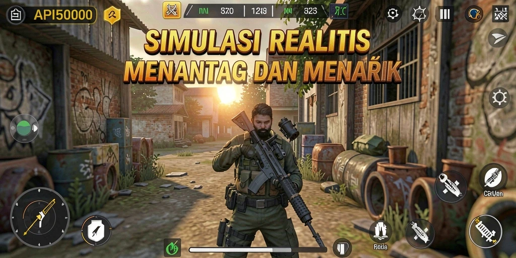 Screenshot gameplay API5000 menampilkan interaksi di dunia simulasi.