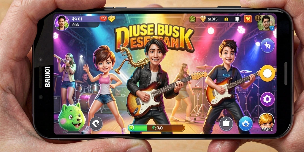 Tampilan gameplay BARU01 yang penuh warna dan interaktif.