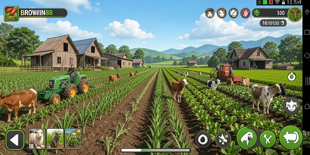 Screenshot BROWIN88 menampilkan kebun yang rimbun dan menarik.