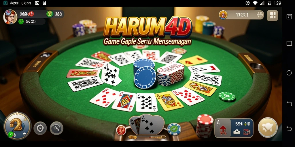 Tampilan gameplay Gaple yang seru dan menarik di HARUM4D.