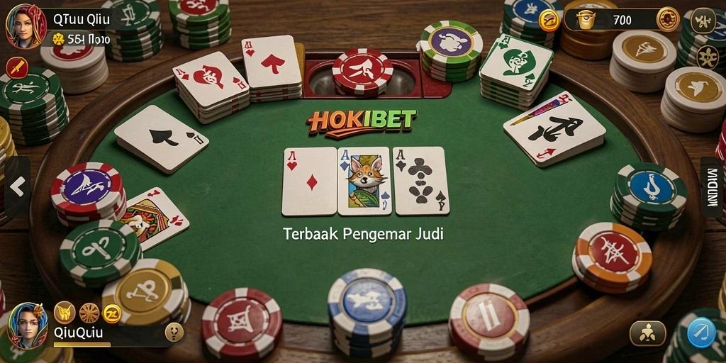 Tampilan gameplay seru QiuQiu di HOKIBET.