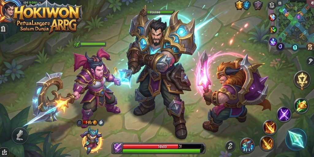 Gameplay seru di HOKIWON dengan pertempuran epik dan petualangan menarik.