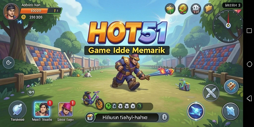Screenshot gameplay HOT51 yang menunjukkan aksi idle yang menarik.