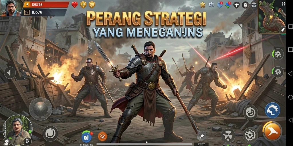 Gameplay penuh aksi dan strategi dalam ID678.