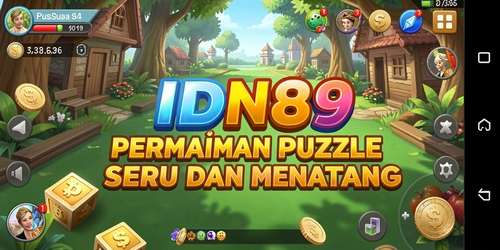 Screenshot menampilkan gameplay menarik IDN89 dengan berbagai puzzle.