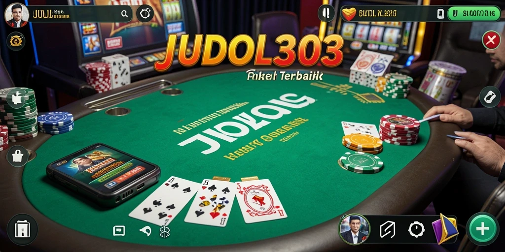 Tampilan gameplay JUDOL303 dengan suasana Poker yang menegangkan.
