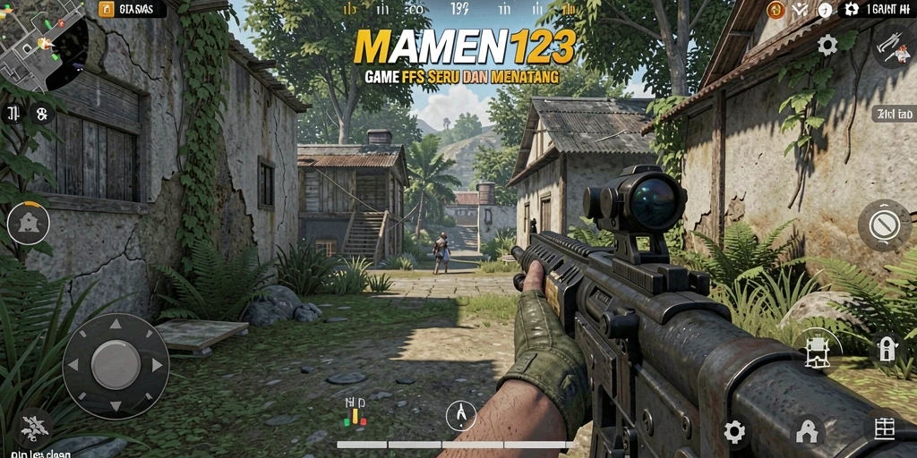 Screenshot gameplay MAMEN123 menampilkan pertempuran seru dan strategi di medan perang.