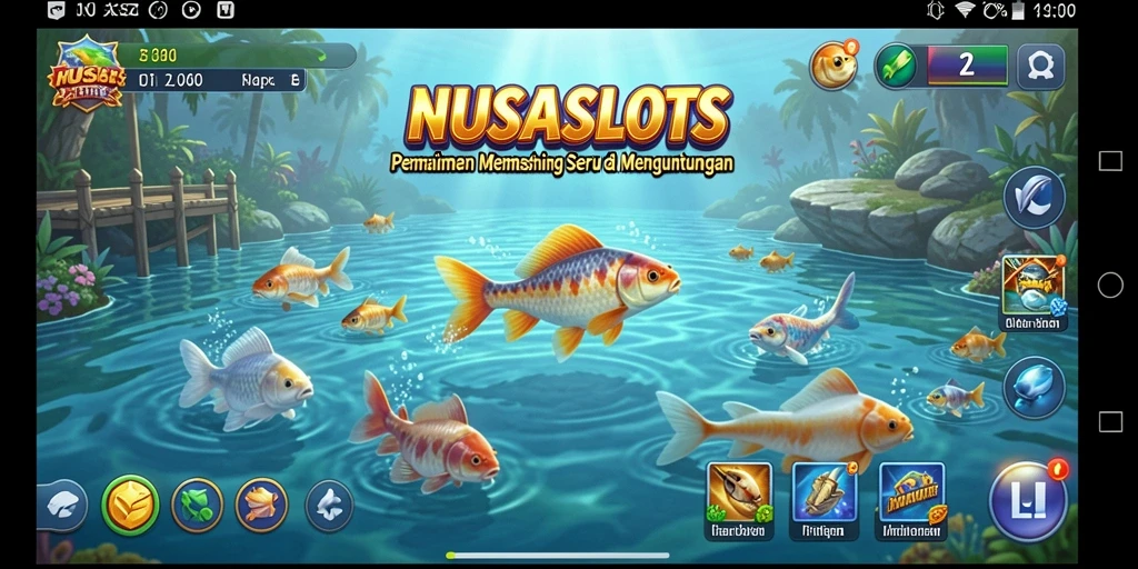 Tampilan gameplay NUSASLOTS yang seru saat memancing.
