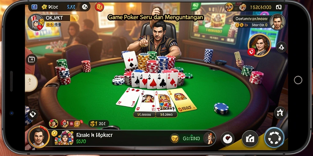 Tampilan gameplay seru di OKJKT dengan pemain yang berkompetisi.