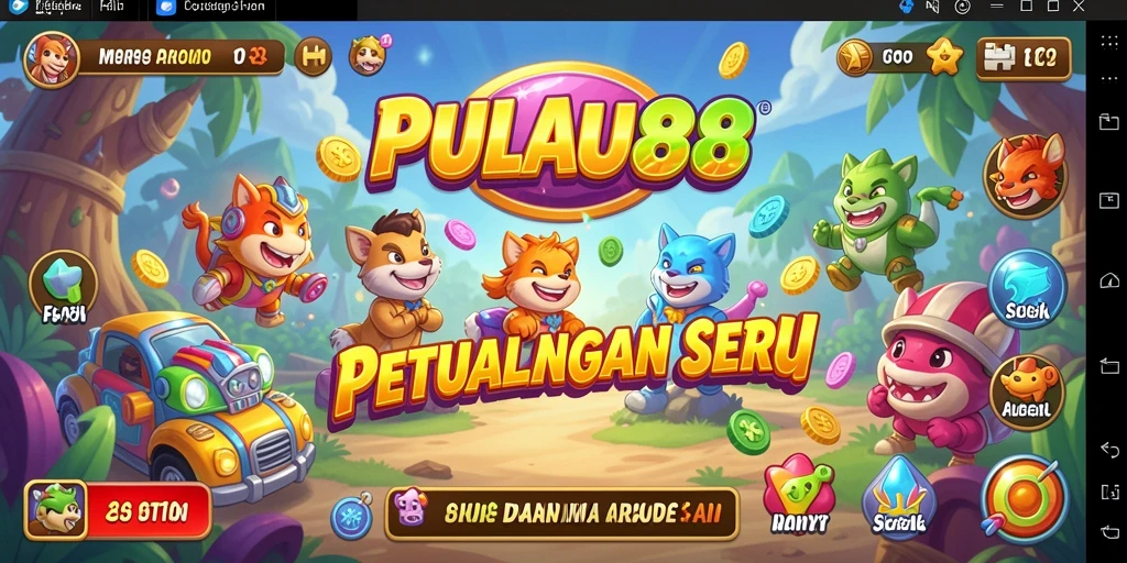Screenshot utama PULAU88 menampilkan aksi seru dalam gameplay Arcade.
