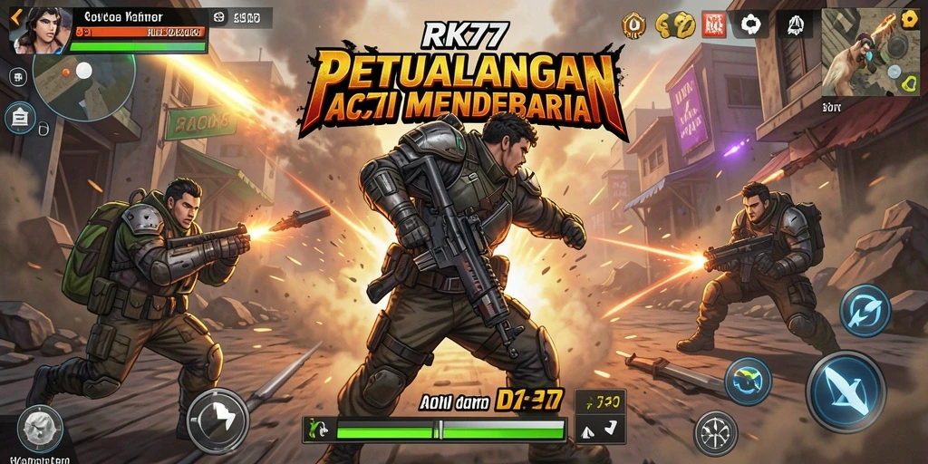 Gameplay mendebarkan dengan aksi intens di RK77.