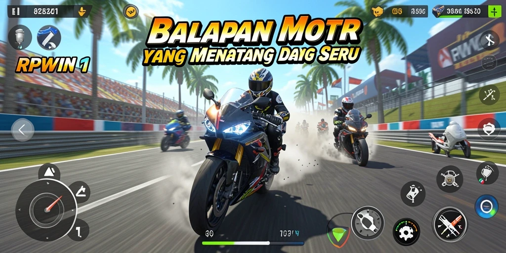 Tampilan balapan motor yang seru dan menantang di RPWIN1.