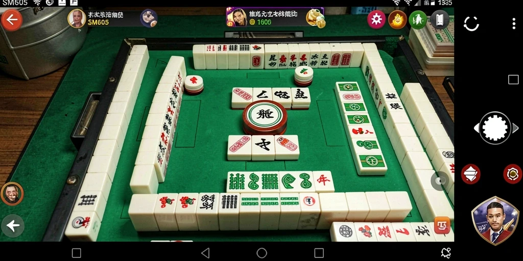 Screenshot utama permainan SM605 menampilkan antarmuka Mahjong yang menarik.