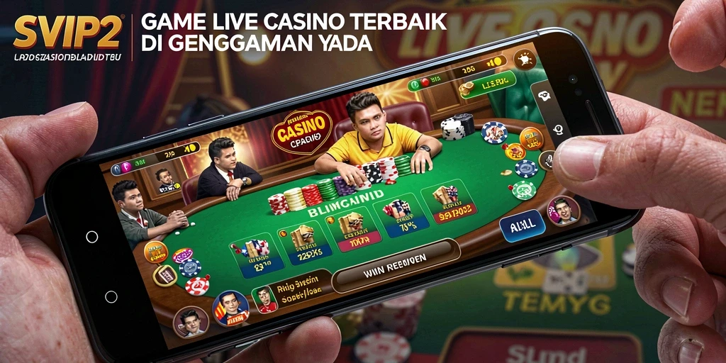 Screenshot gameplay SVIP2 menampilkan dealer Live Casino yang ramah dan interaktif.