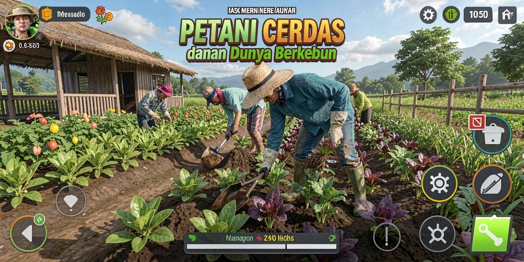 Gameplay menarik di dunia pertanian yang penuh warna dan kehidupan.