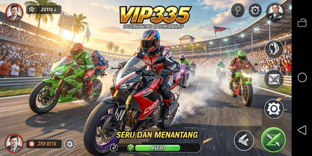 Tampilan gameplay balap yang seru dan mengesankan dari VIP333.